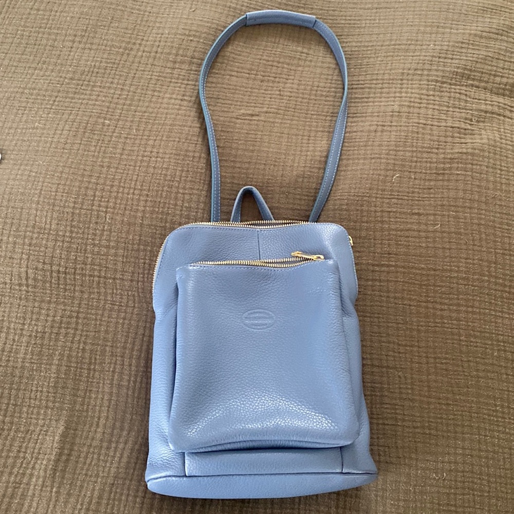 Multi-purpose Italy genuine leather purse and backpack